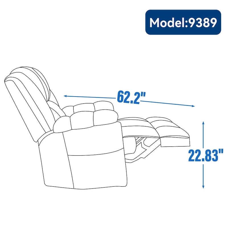 Manueller Relaxsessel mit Wipp- und Drehfunktion aus Stoff für das Wohnzimmer, Blau