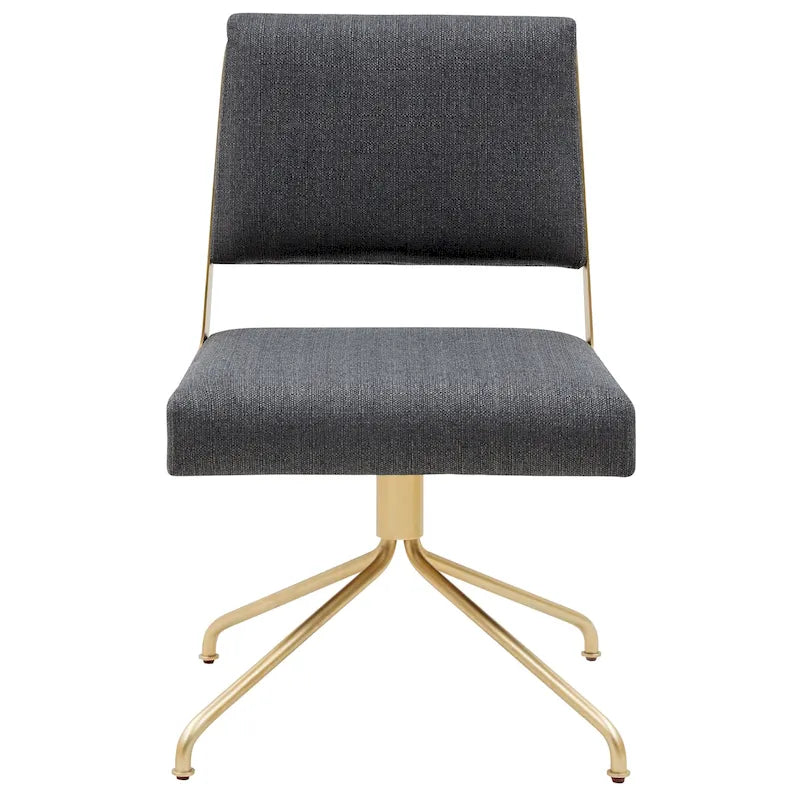 Vegan Leather Swivel Office Chair with Gold Legs - 22Wx24Dx34H