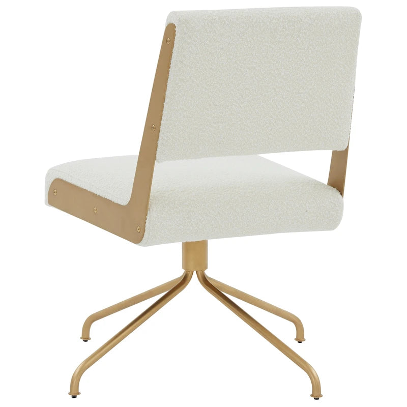 Vegan Leather Swivel Office Chair with Gold Legs - 22Wx24Dx34H
