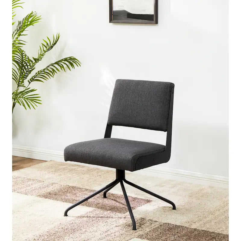 Vegan Leather Swivel Office Chair with Gold Legs - 22Wx24Dx34H