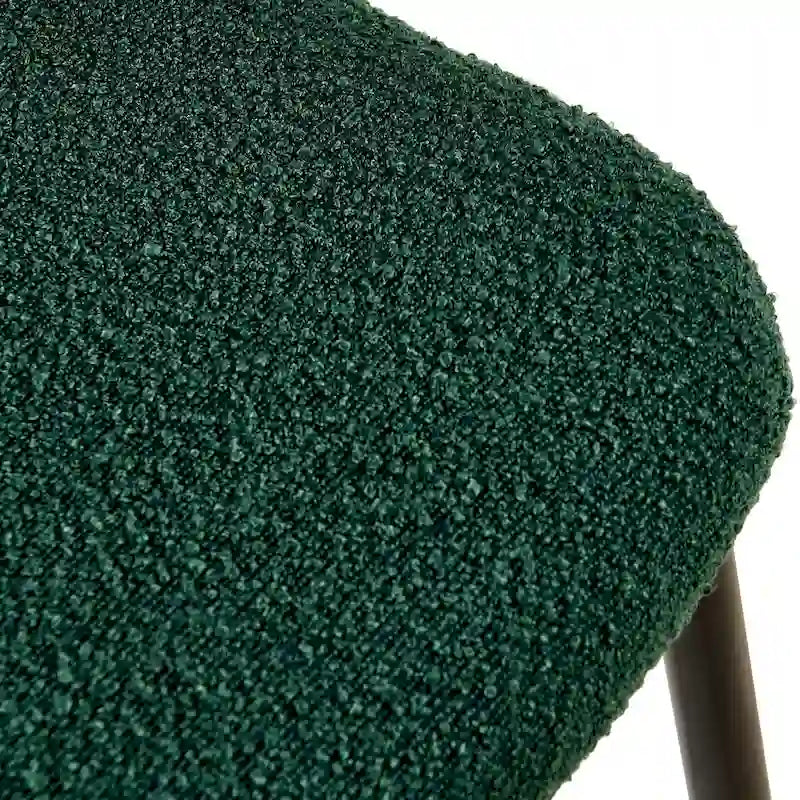 Ensemble de 4 chaises de salle à manger en bouclé avec dossier en cannage naturel