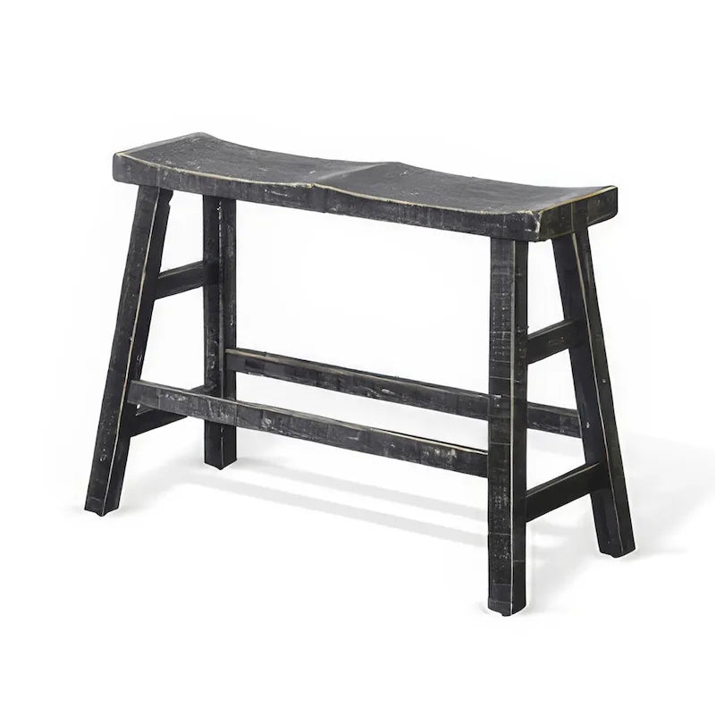 33-Inch Counter Height Bench - Rustic Black Mahogany