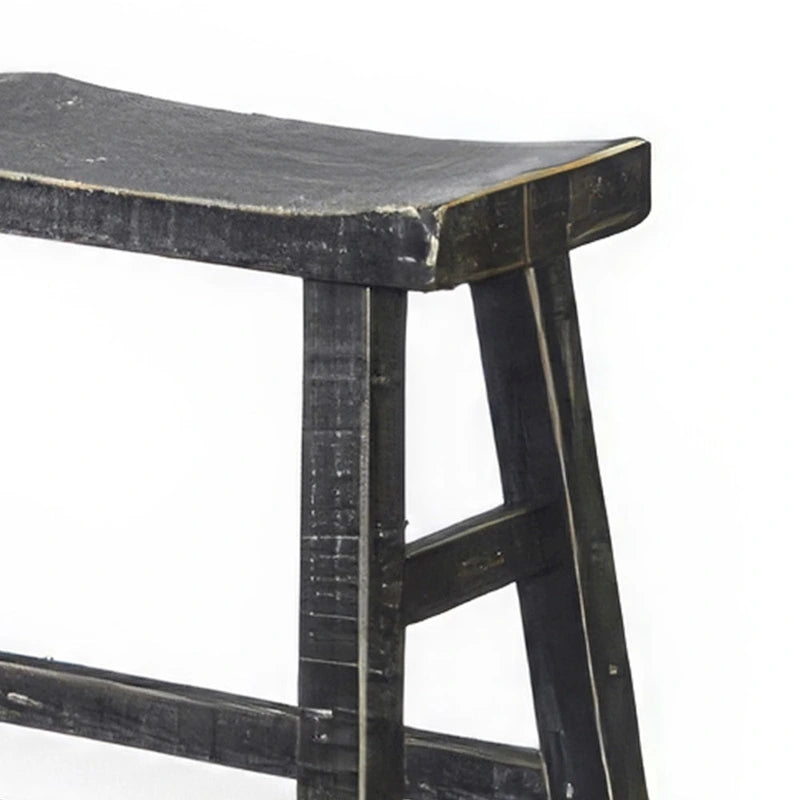 33-Inch Counter Height Bench - Rustic Black Mahogany