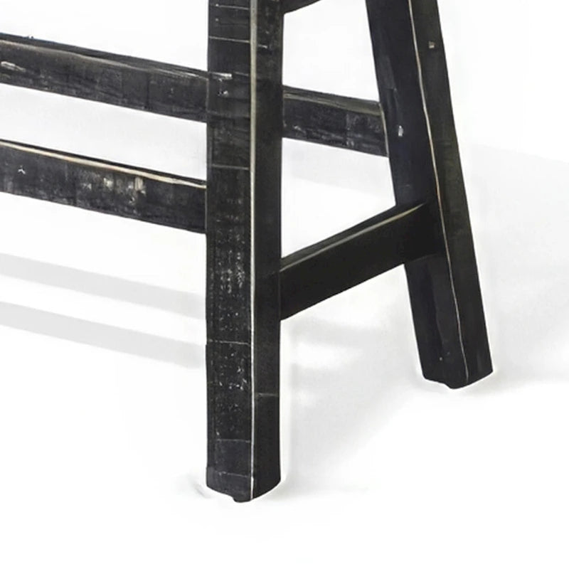 33-Inch Counter Height Bench - Rustic Black Mahogany