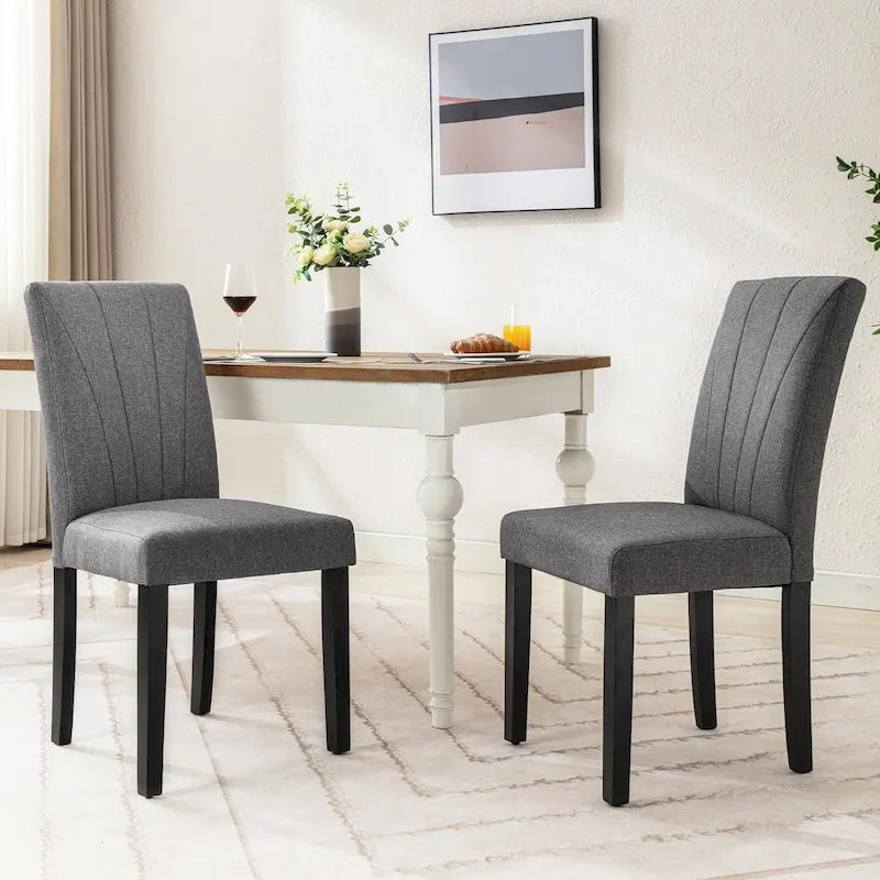 Upholstered Parson Dining Chairs Set of 2 - 37H
