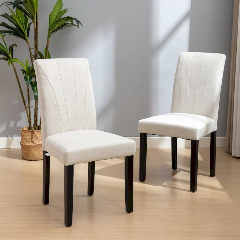 Upholstered Parson Dining Chairs Set of 2 - 37H