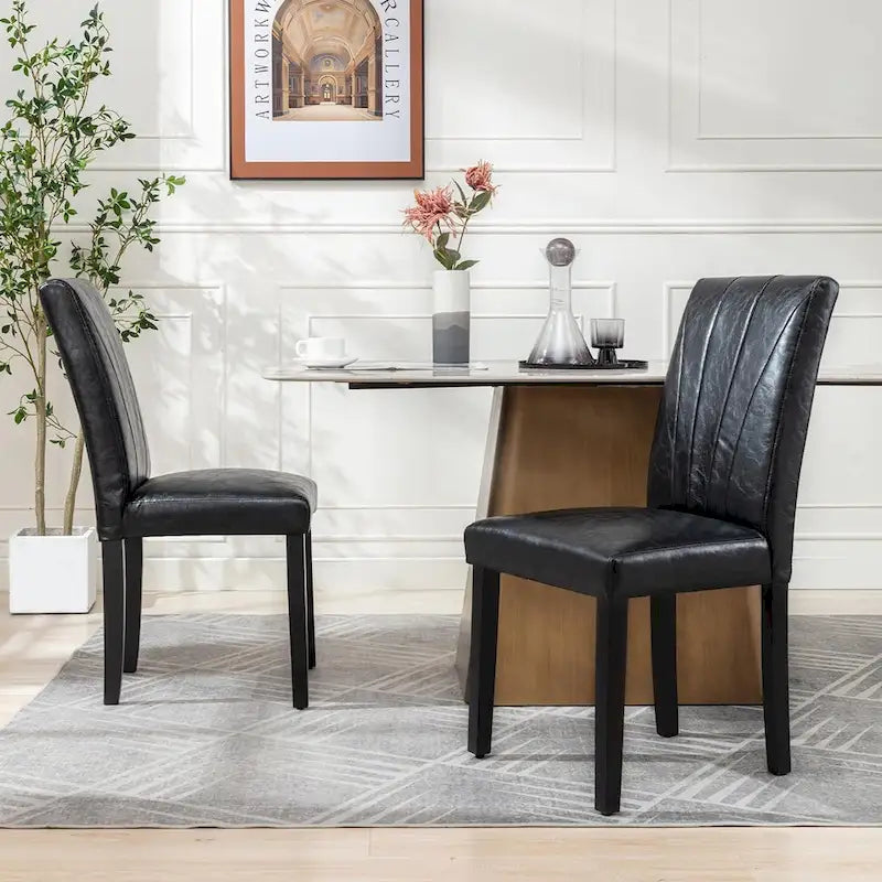 Ensemble de 2 chaises de salle à manger rembourrées de style Parson - 37H