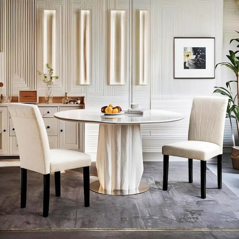 Ensemble de 2 chaises de salle à manger rembourrées de style Parson - 37H