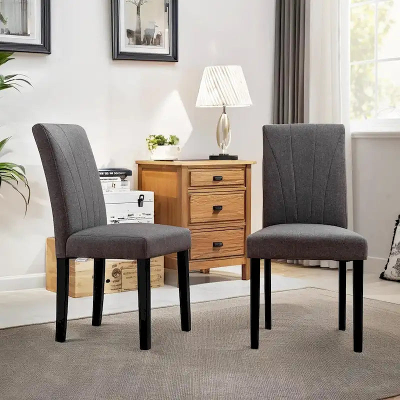 Ensemble de 2 chaises de salle à manger rembourrées de style Parson - 37H