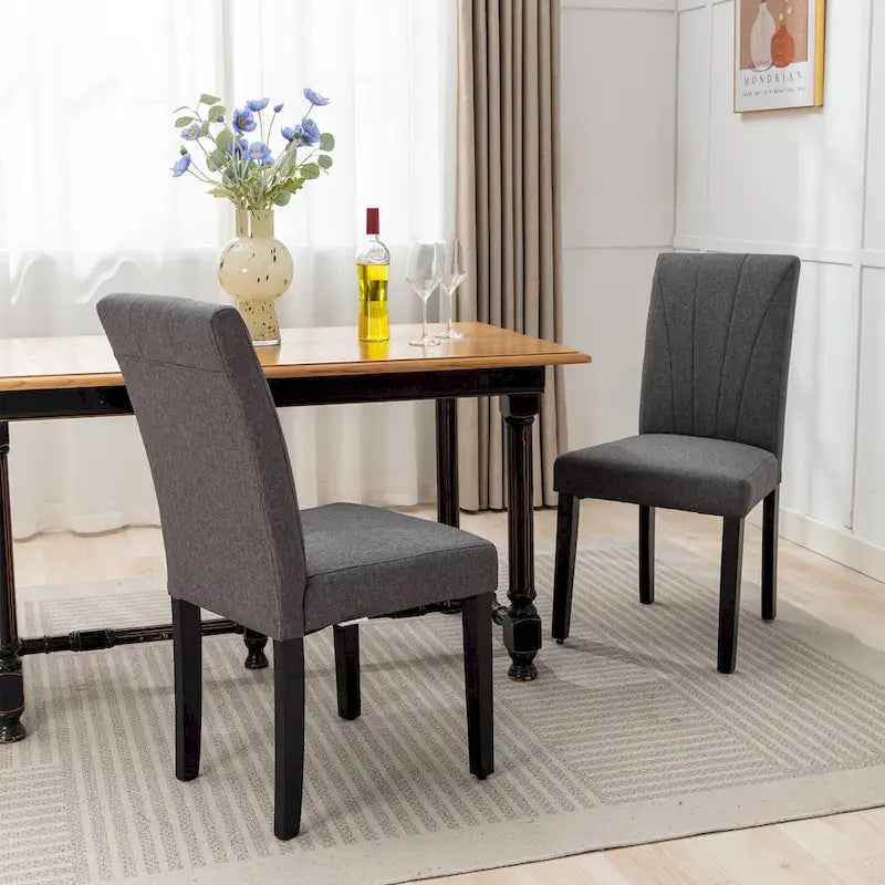Ensemble de 2 chaises de salle à manger rembourrées de style Parson - 37H