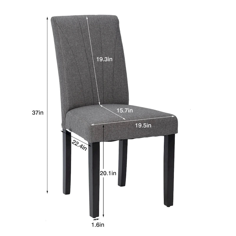 Ensemble de 2 chaises de salle à manger rembourrées de style Parson - 37H