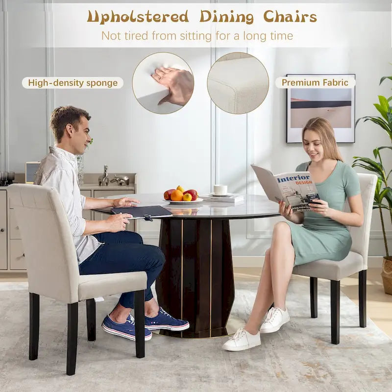 Ensemble de 2 chaises de salle à manger rembourrées de style Parson - 37H