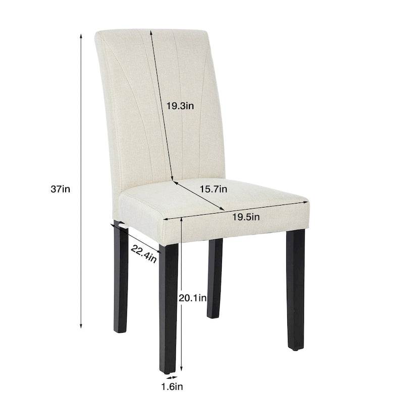 Ensemble de 2 chaises de salle à manger rembourrées de style Parson - 37H