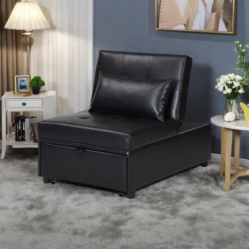 Divano letto pouf pieghevole multifunzionale, convertibile in poltrona relax e letto singolo (portata 264lb)