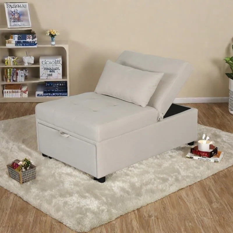 Divano letto pouf pieghevole multifunzionale, convertibile in poltrona relax e letto singolo (portata 264lb)