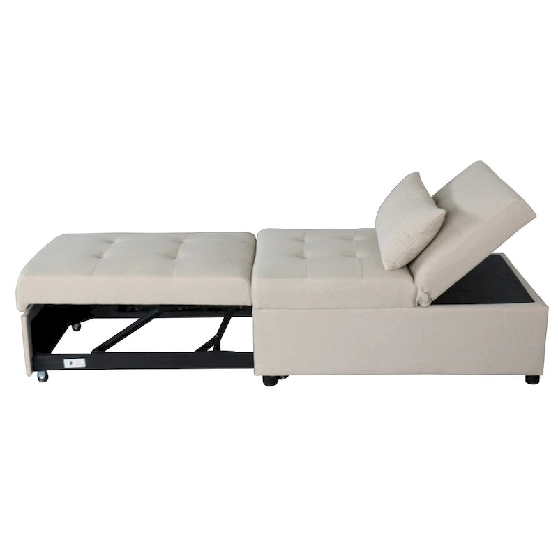 Divano letto pouf pieghevole multifunzionale, convertibile in poltrona relax e letto singolo (portata 264lb)