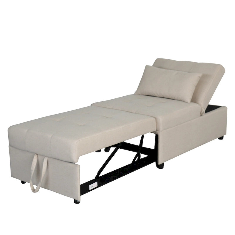 Divano letto pouf pieghevole multifunzionale, convertibile in poltrona relax e letto singolo (portata 264lb)