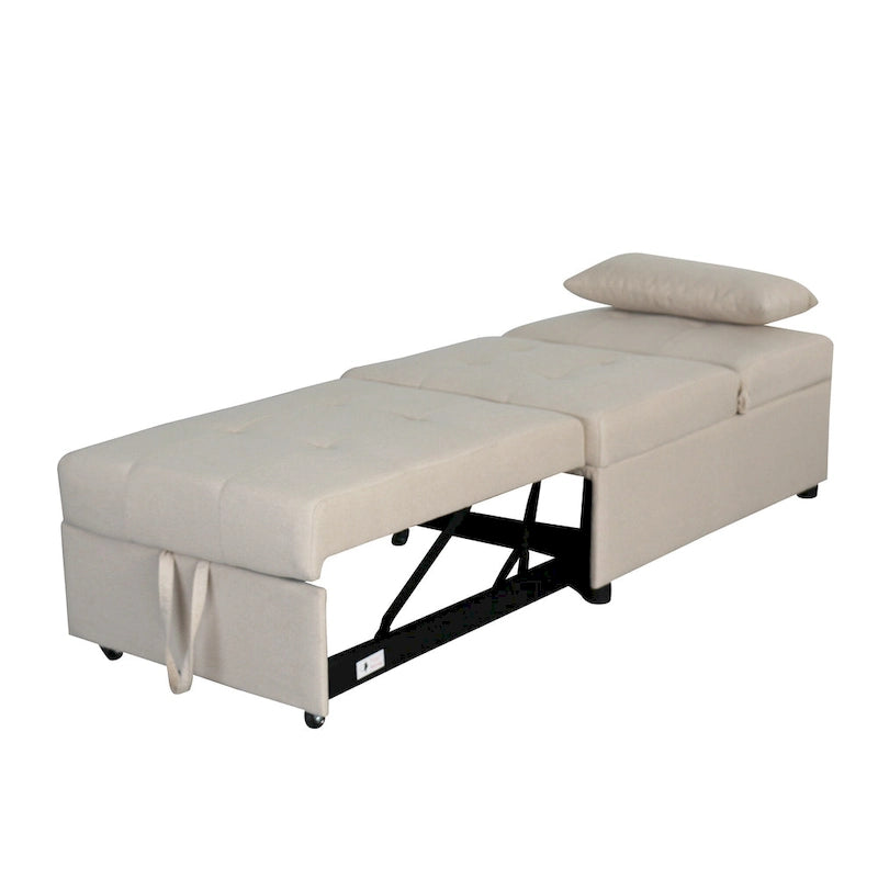 Divano letto pouf pieghevole multifunzionale, convertibile in poltrona relax e letto singolo (portata 264lb)