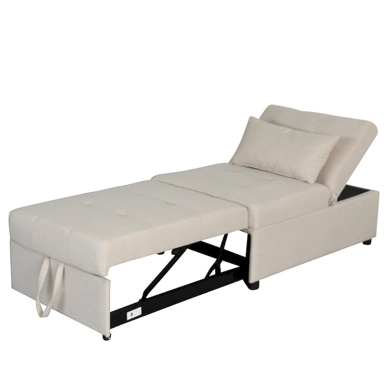 Divano letto pouf pieghevole multifunzionale, convertibile in poltrona relax e letto singolo (portata 264lb)