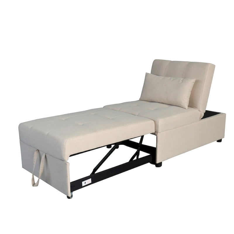 Divano letto pouf pieghevole multifunzionale, convertibile in poltrona relax e letto singolo (portata 264lb)