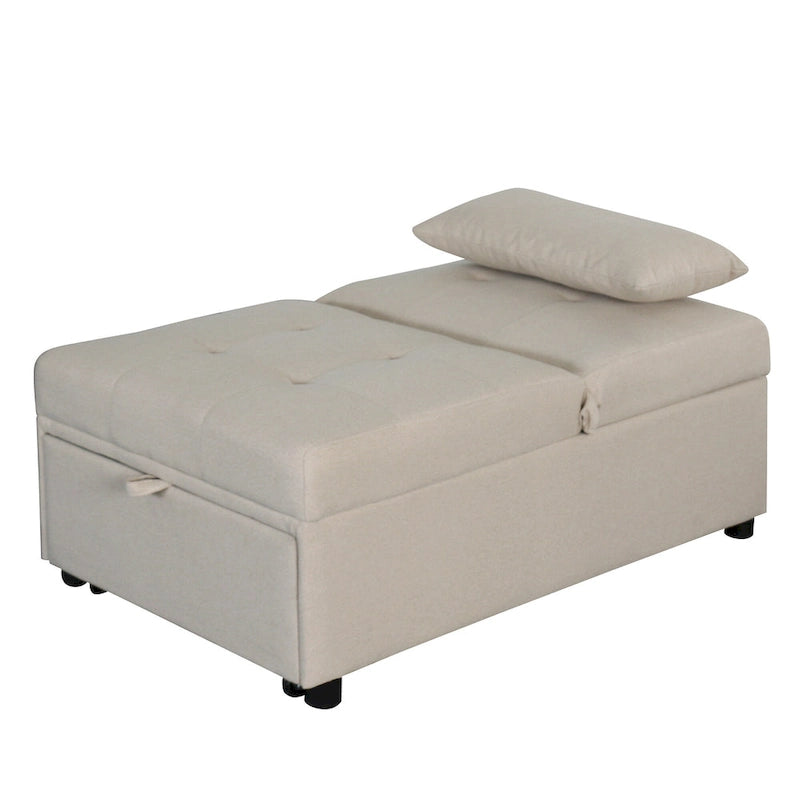 Divano letto pouf pieghevole multifunzionale, convertibile in poltrona relax e letto singolo (portata 264lb)