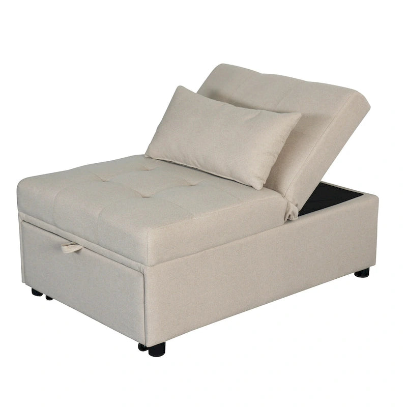 Divano letto pouf pieghevole multifunzionale, convertibile in poltrona relax e letto singolo (portata 264lb)
