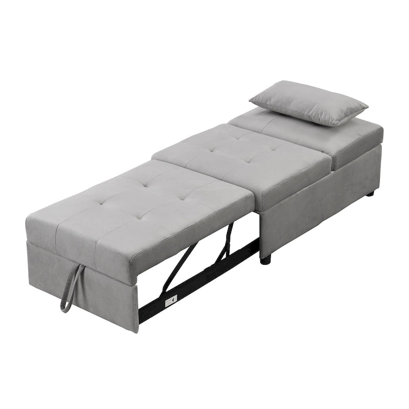 Divano letto pouf pieghevole multifunzionale, convertibile in poltrona relax e letto singolo (portata 264lb)