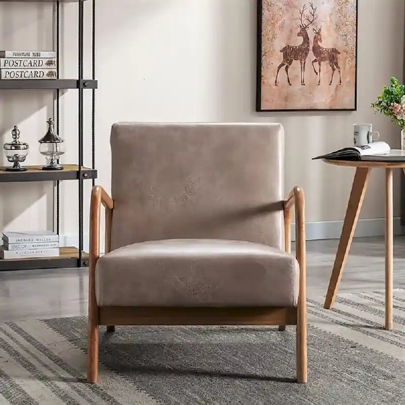 Mid-Century Modern Accent Armchair 25.2" Wide - Espresso Frame