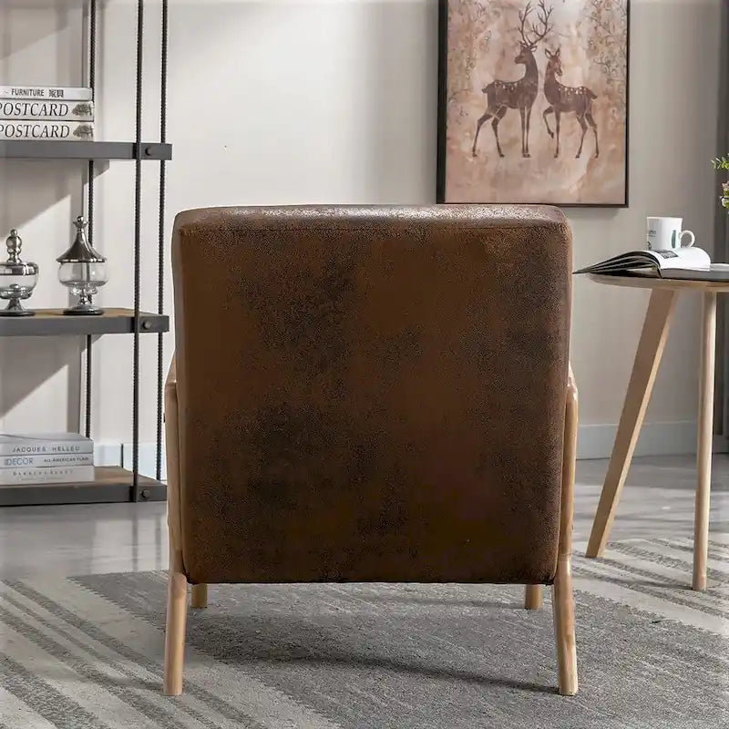 Poltroncina decorativa moderna di metà secolo, larga 25.2" - Struttura color espresso