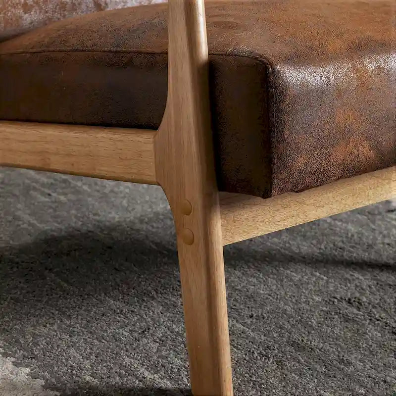 Poltroncina decorativa moderna di metà secolo, larga 25.2" - Struttura color espresso