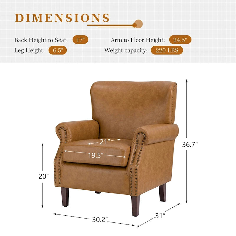 Poltroncine in pelle vegana in stile transizionale con braccioli arrotolati - Set da 2