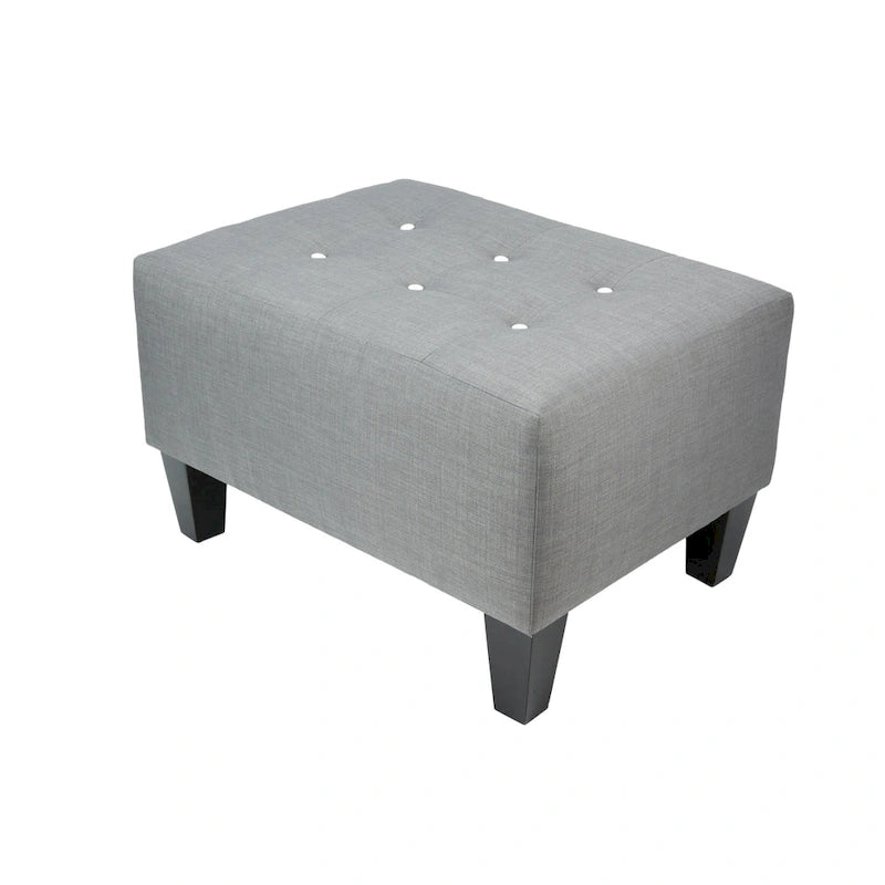 Button Tufted Square Upholstered Ottoman