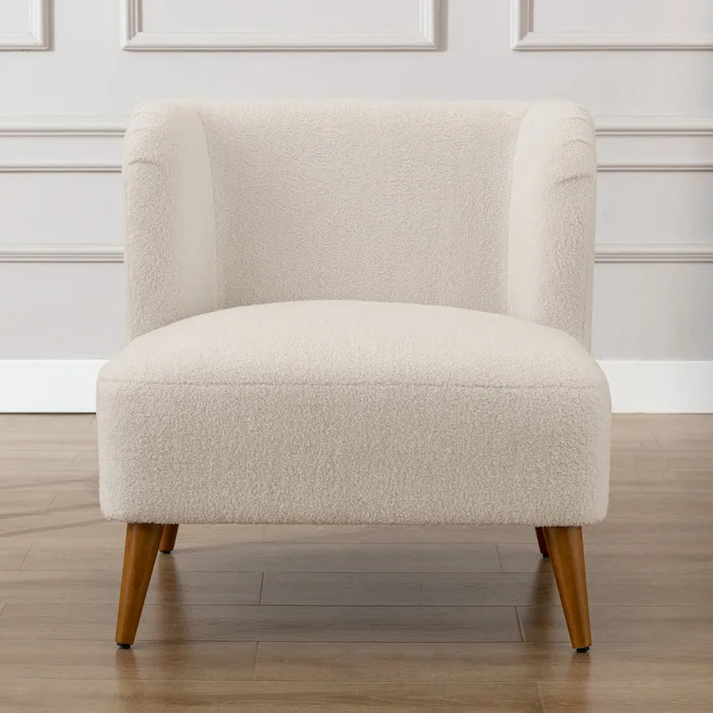 Boucle Accent Chair with Pocket Coil Seating