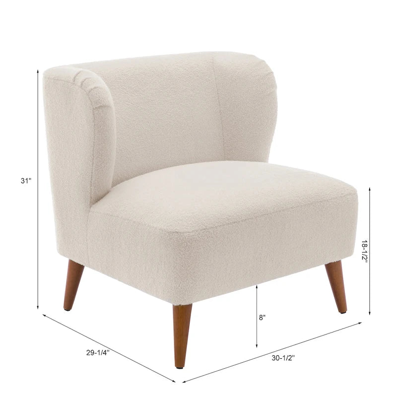Boucle Accent Chair with Pocket Coil Seating