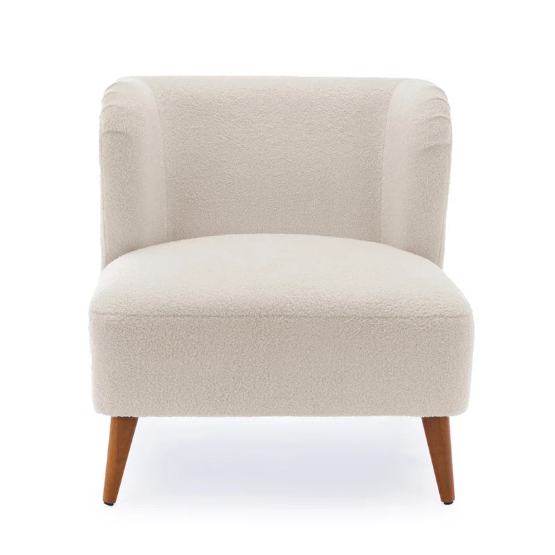 Fauteuil d'appoint en bouclé avec assise à ressorts ensachés