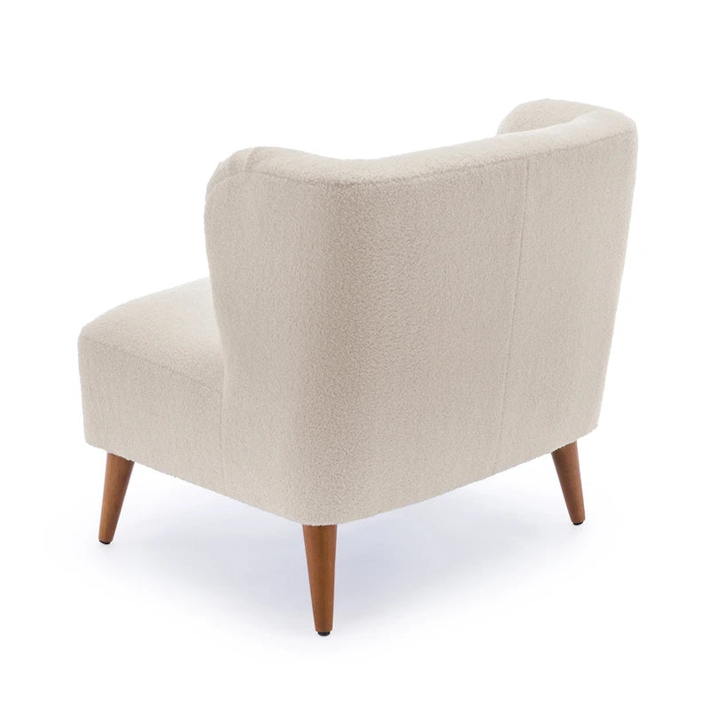 Fauteuil d'appoint en bouclé avec assise à ressorts ensachés