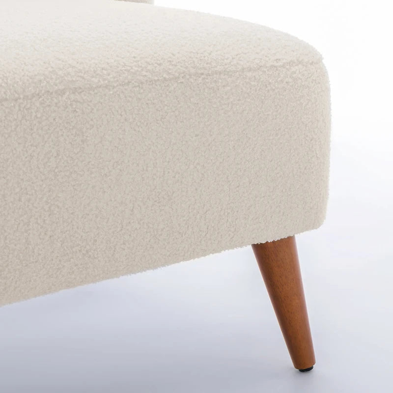 Fauteuil d'appoint en bouclé avec assise à ressorts ensachés
