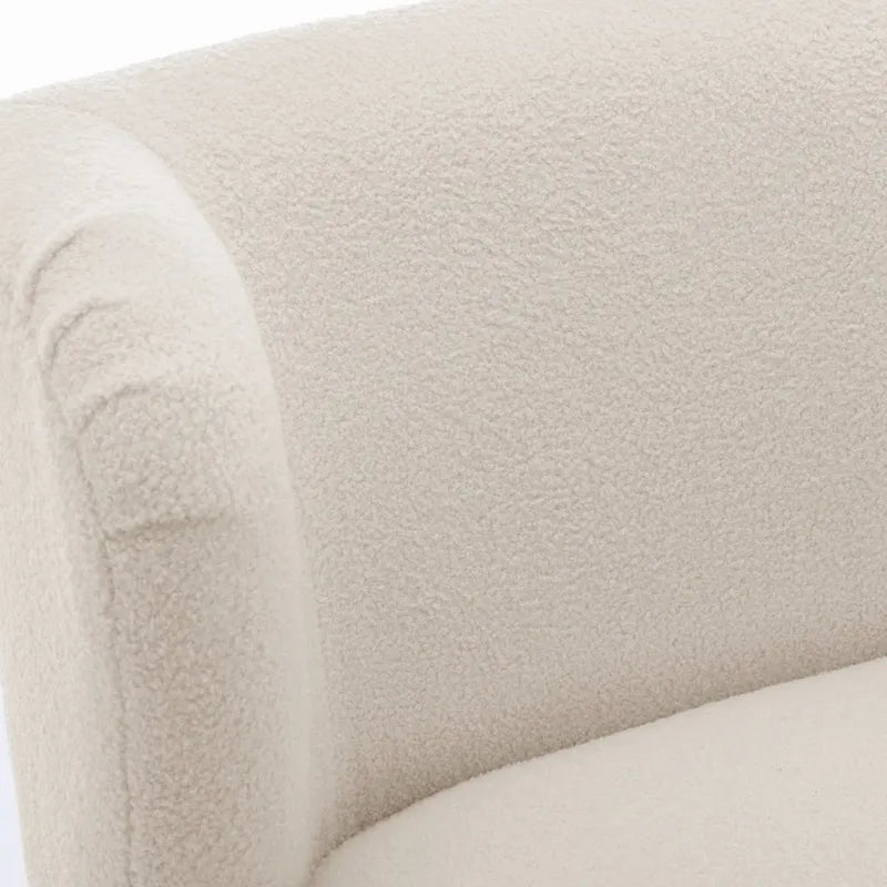 Fauteuil d'appoint en bouclé avec assise à ressorts ensachés