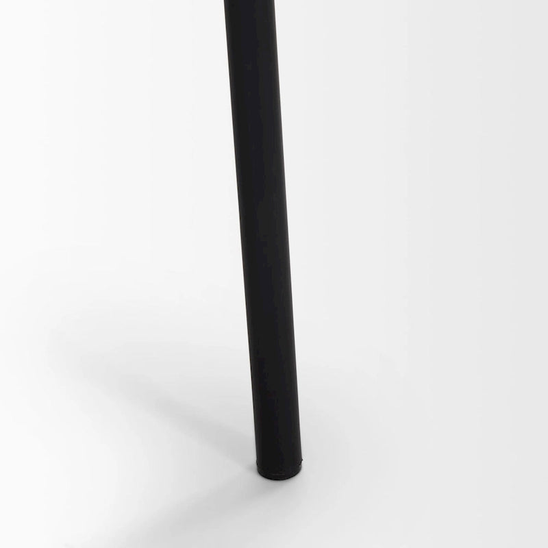 Chaise de salle à manger en bouclé crème avec structure en métal noir mat