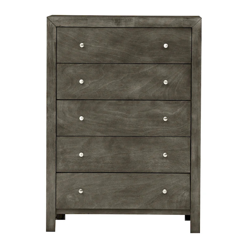 5-Drawer Chest of Drawers 34x17x48 - Black