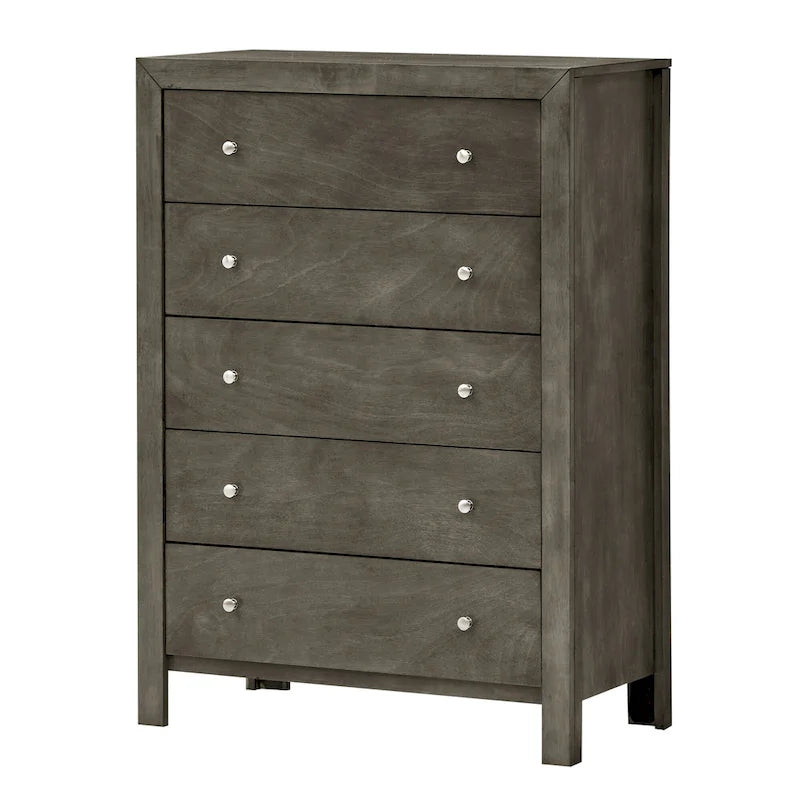 5-Drawer Chest of Drawers 34x17x48 - Black
