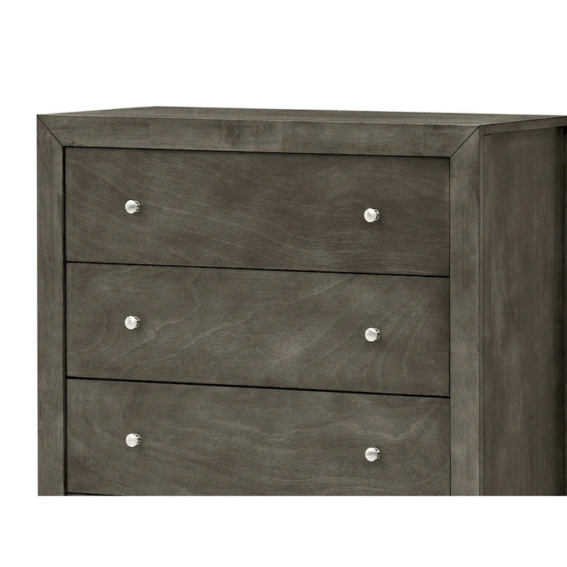 5-Drawer Chest of Drawers 34x17x48 - Black