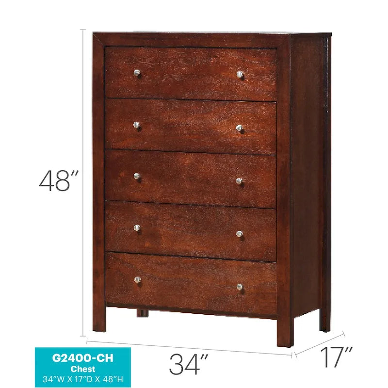 Commode à 5 tiroirs 34x17x48 - noire