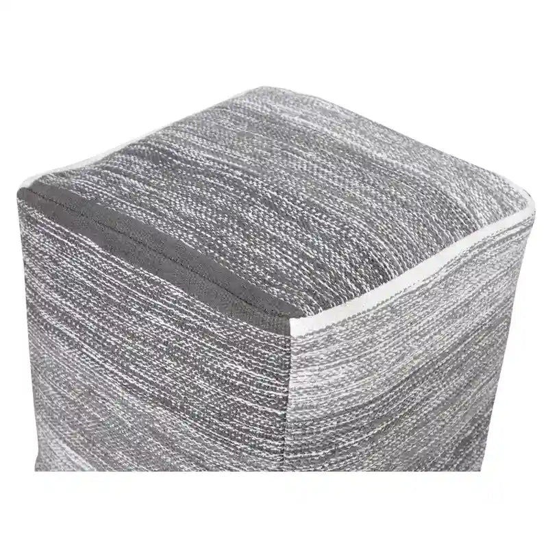 Distressed Gradation Grey Pouf Ottoman