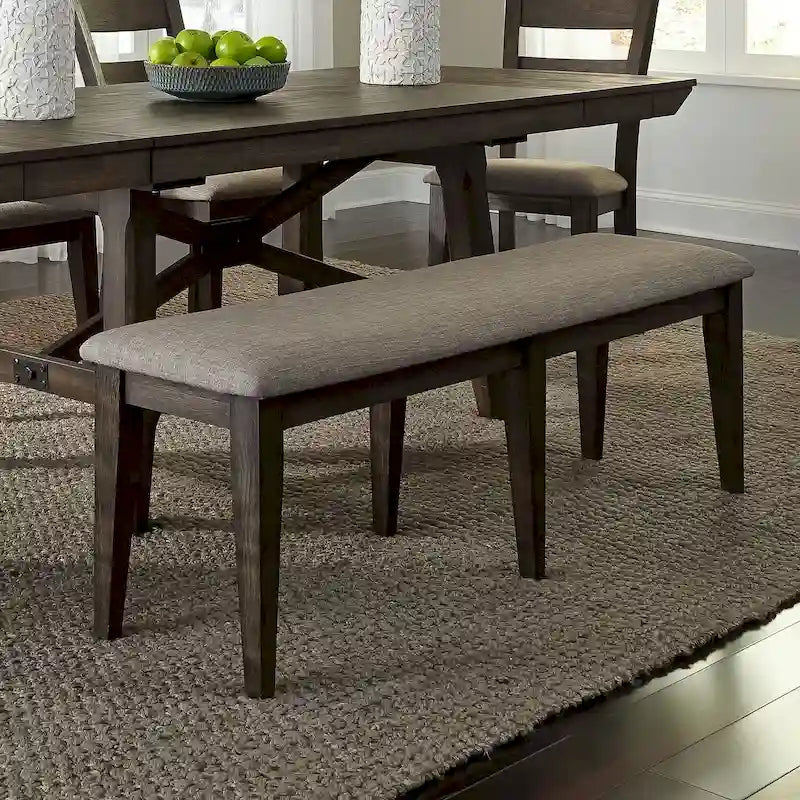 Dark Chestnut Upholstered Bench