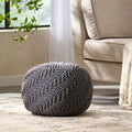 Pouf rond tricoté pour intérieur et extérieur