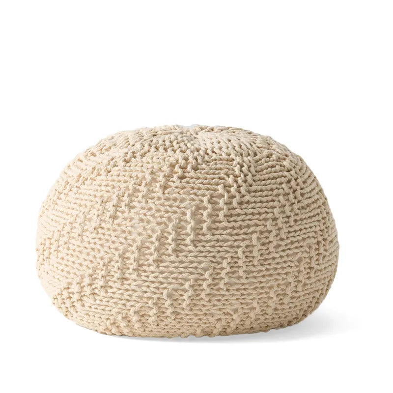 Indoor & Outdoor Knitted Round Pouf Ottoman
