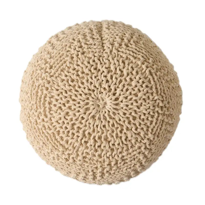 Pouf rond tricoté pour intérieur et extérieur