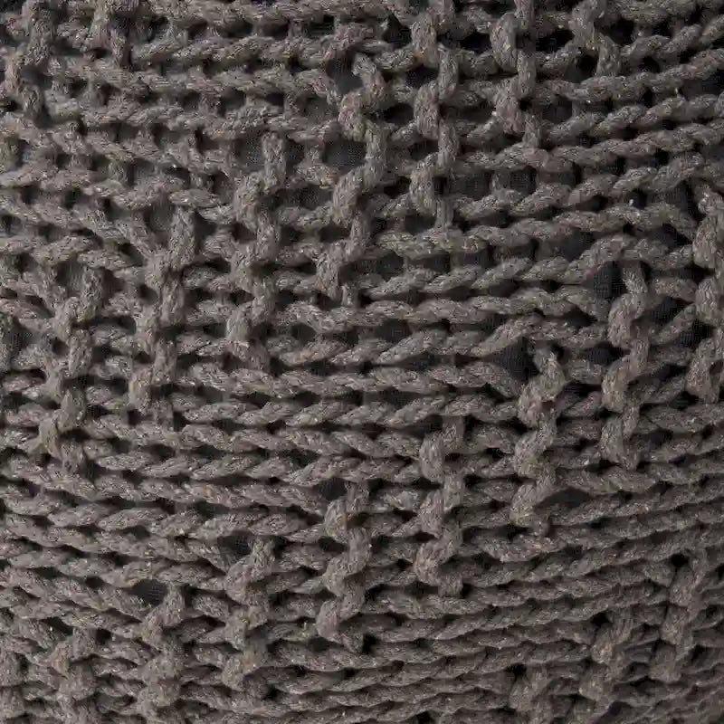Pouf rond tricoté pour intérieur et extérieur