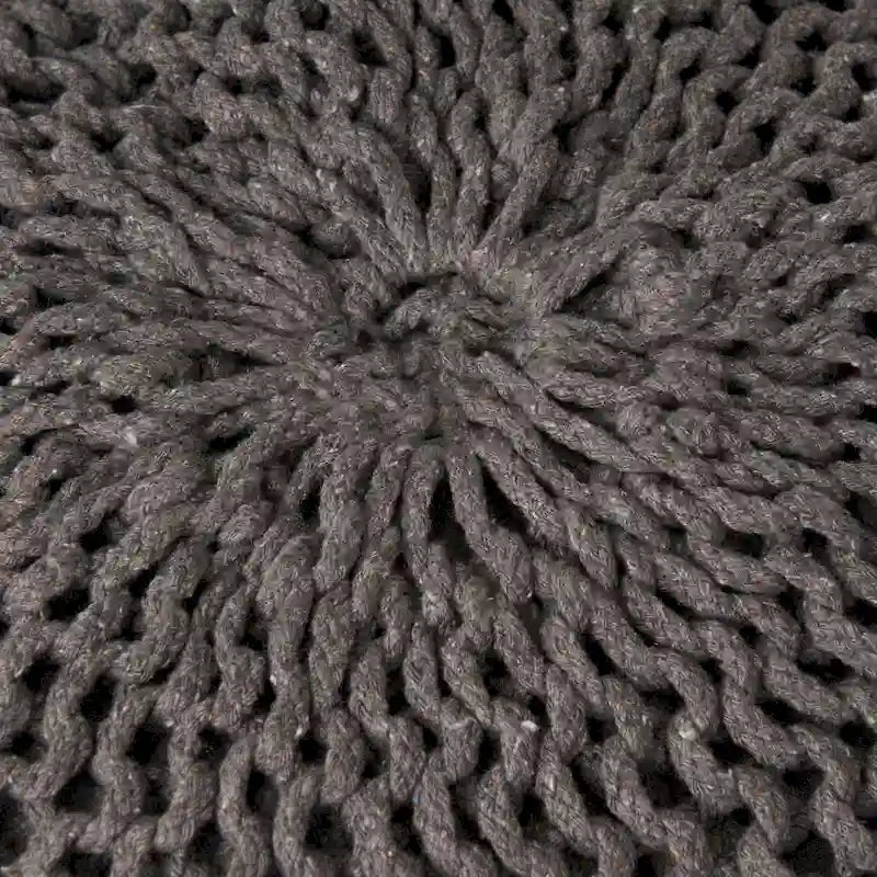 Pouf rond tricoté pour intérieur et extérieur